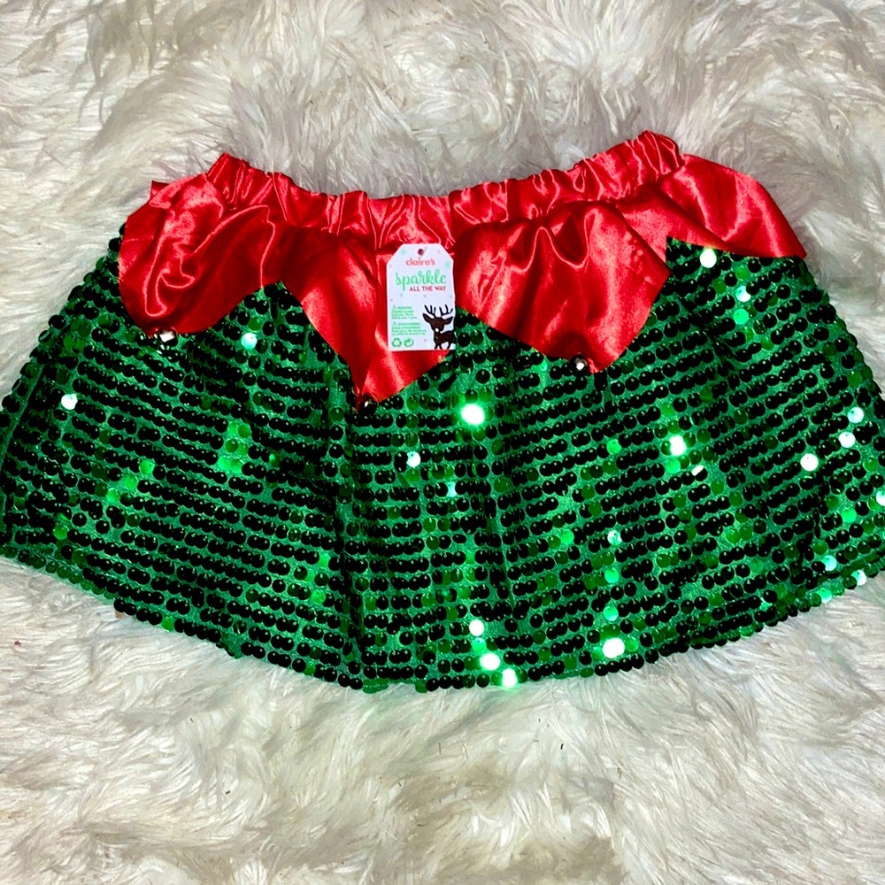 Claire’s Sequin Christmas Skirt - Picture 1 of 6